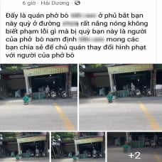 Sự thật hình ảnh bé gái quỳ giữa trưa nắng trước quán phở