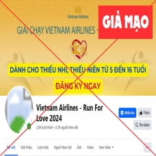 Coi chừng mất tiền vì giải chạy bộ giả mạo Vietnam Airlines